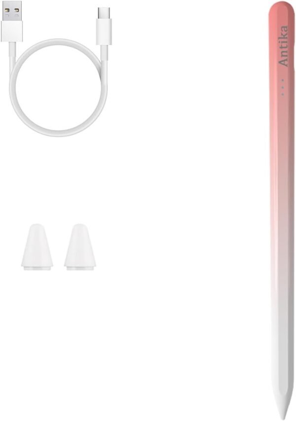 R3 Stylet Capacitif Universel Compatible avec Tablette Android iOS Apple iPad/Pro/Air/Mini/Huawei/Samsung/Lenovo/Xiaomi Tous Les Smartphones et tablettes (Pinkwhite)