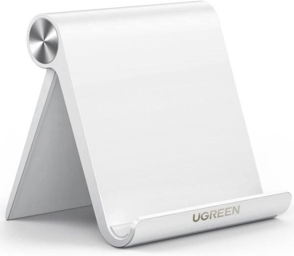 UGREEN Support Tablette Réglable Bureau Pose Tablette Téléphone Portable Pliable Compatible avec iPhone 17 Pro Max Air 16 15 14 iPad Pro Air Mini Galaxy Tab A11 S11 Lite Galaxy S25 Ultra S24 (Blanc)