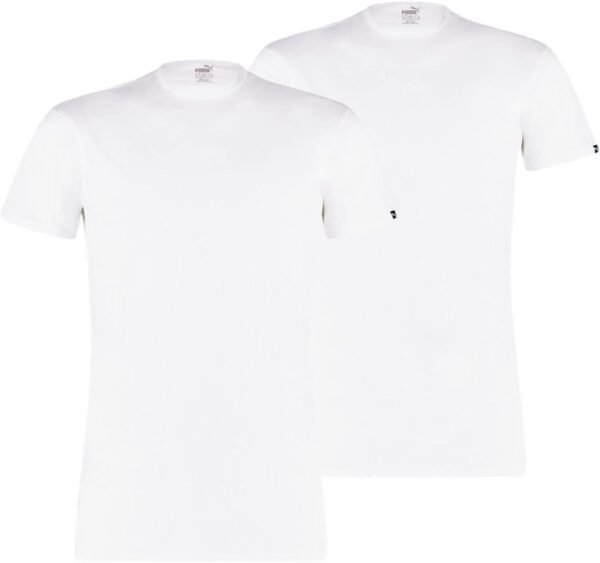 Puma 652001001 - T-shirt - Uni - Col rond - Manches courtes - Lot de 2 - Homme