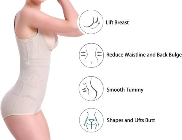 KSKshape Corselet sans Armature Shape Bustier Gaine Solide Contrôle Collant pour Femmes – Image 3