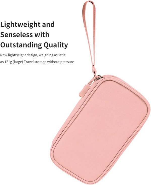 Sac de Rangement Câble, Portable Organisateur Accessoires Électronique, Pochette Câble de Voyage,Sac de Cable Organizer Portable, Tech Pouch de USB Câbles, Carte SD Rose – Image 5
