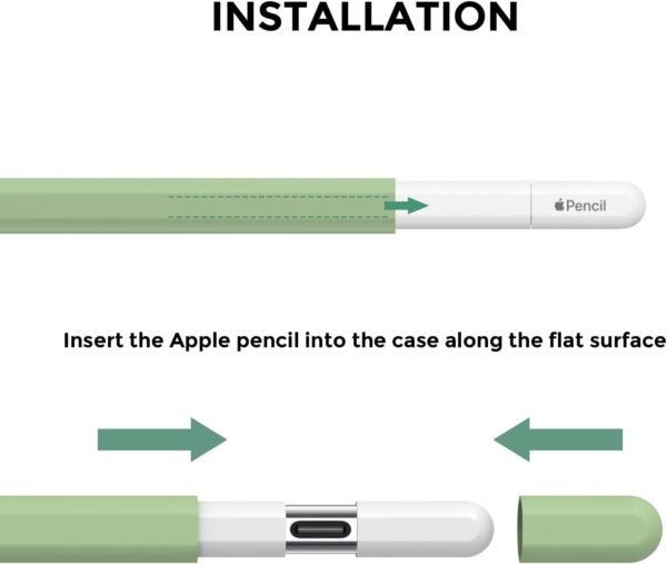 AhaStyle Coque Apple Pencil (USB-C) 2023 Housse Protectrice Ultra Fine Apple Pencil Étui Grip Antidérapant Compatible avec Apple Pencil USB C (Avocado Green) – Image 7