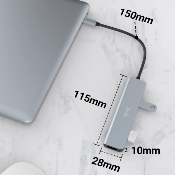 Adaptateur USB C Hub HDMI, Adaptateur USB C 6 en 1 avec HDMI 4K, 1 Port USB 3.0 et 3 Ports USB 2.0, Alimentation 100 W Compatible avec Windows 10/8, Mac OS 10.5 ou supérieur, Linux et Plus Encore. – Image 7