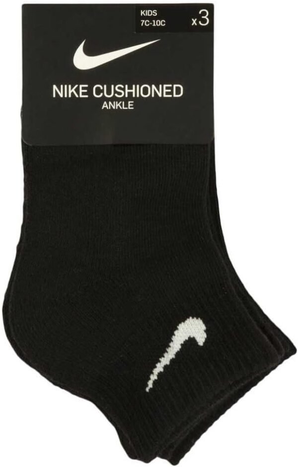NIKE Unisex Little Kids' Dri-fit Cushioned No-show Socks 3 Pack SOCKS – Image 3