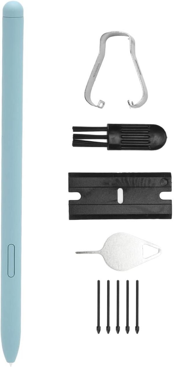 Tab S6 Lite, Stylet Tactile S Pen en Plastique Très Sensible avec 5 Embouts de Rechange pour Tablette SM P610 SM P615 (Bleu)