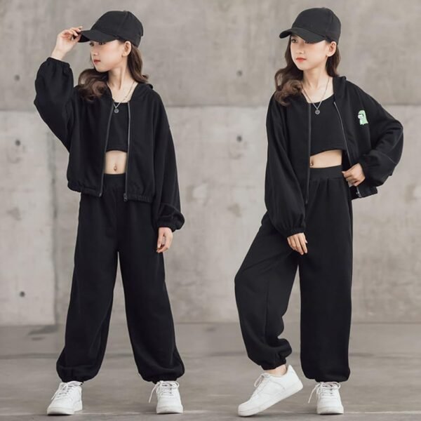 YFPICO Enfant Fille Survêtement Ensemble 3 Pièce Vêtement de Jogging Sweat-shirt et Pantalon de Sport Costume Joggers Automne Sportwear – Image 7