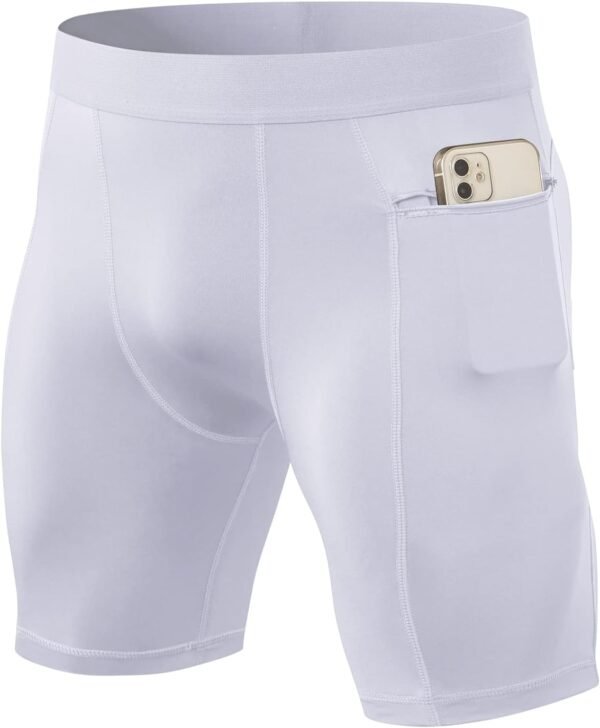 Homme Short de Compression Collants de Course avec Poche, Séchage Rapide Shorts de Sport Running Cycliste Leggings
