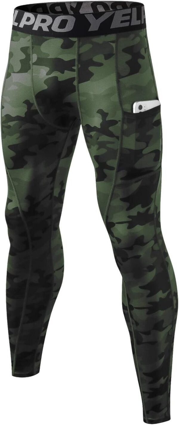 Legging Sport Homme Séchage Rapide Pantalon de Compression, Baselayer Collant Running avec Poches pour Course Jogging Cyclisme