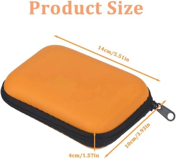 Coque pour disque dur externe Sac Disque Dur pour 2.5'' disque dur Portable HDD SSD Étui case Compartiments Intérieurs avec Proche Filet Disque dur Protection Sac Antichoc Rigide Coque, couleur orange – Image 2