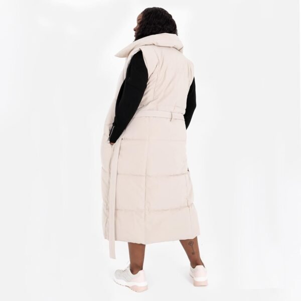 Lovedrobe Ladies Womens Gilet Sleeveless Winter Jacket Coat Long Quilted Body Warmer Plus Size with Belt Pockets Collar Hoodless Veste De Tailleur Femme – Image 6
