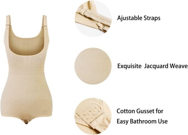 KSKshape Corselet sans Armature Shape Bustier Gaine Solide Contrôle Collant pour Femmes – Image 4