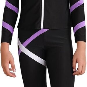 Alternative view of renvena Ensemble de Sport pour Enfant Fille Garcon 2PCS Survêtement Haut Sweat à Manches Longues & Legging Tenue de Jogging Course Gym Running Hiver 6-16 Ans