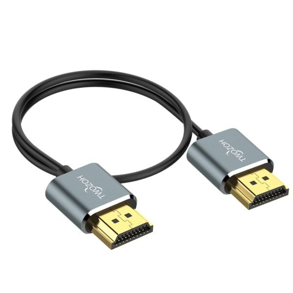 Twozoh Câble HDMI vers HDMI Slim 1M, extrêmement fin Câble HDMI flexible pour 4K/3D, 1080p, Ultra HD, 3D – Image 2