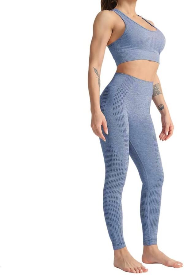 DONYKARRY Ensemble De Vêtements De Sport sans Couture pour Femme, Pantalon à Manches Longues, Pantalon De Yoga, Entraînement Sportif, Haut Court avec Trou pour Le Pouce – Image 5