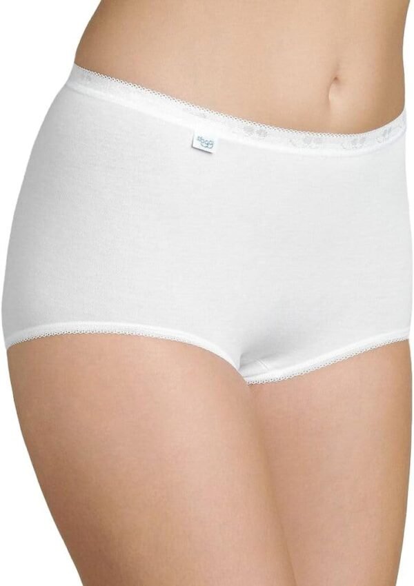 Sloggi Basic+ Maxi-Lot de 3-Culotte Taille Basse Femme-Très Confortable-Coton Doux et Respirant, avec Ceintures élastiques-Disponible du 40 au 60