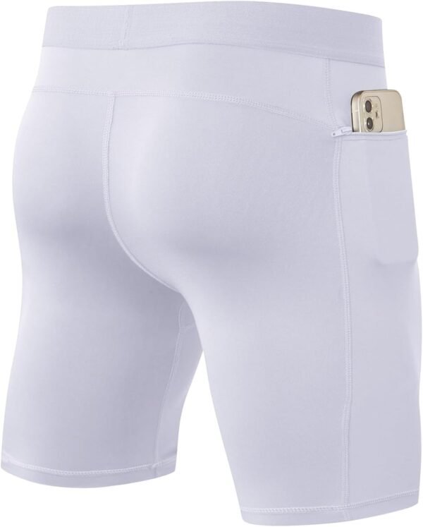 Homme Short de Compression Collants de Course avec Poche, Séchage Rapide Shorts de Sport Running Cycliste Leggings – Image 2