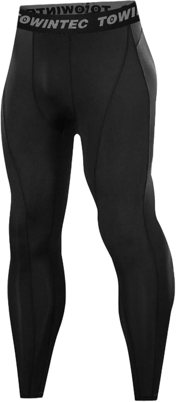 Towintec Pantalon de Compression pour Hommes Séchage Rapide Baselayer Long Sport léger Respirant Leggings Pantalon de Course Tight et Extensible Caleçons de Collant Basketball Fitness Jogging