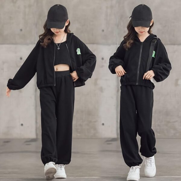 YFPICO Enfant Fille Survêtement Ensemble 3 Pièce Vêtement de Jogging Sweat-shirt et Pantalon de Sport Costume Joggers Automne Sportwear – Image 8