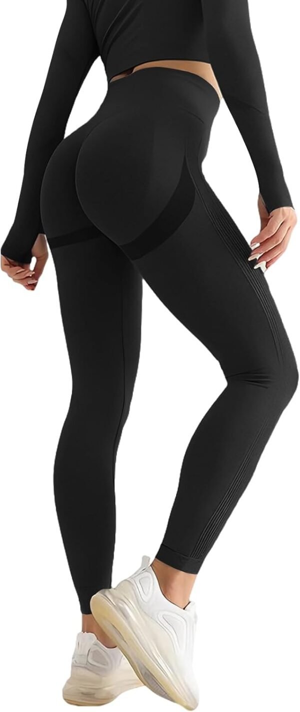 Zilams Legging de Sport de Compression Femme Taille Haute Scrunch Butt Leggings Push Up Fitness Pantalon de Sport Yoga Opaque sans Couture Slim Fit