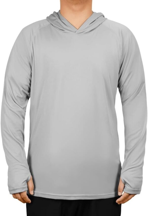 DiULi Veste Anti-UV Homme à Capuche - Manches Longues Respirantes UPF50+, Léger & Rapide Séchage, Parfait pour Randonnée, Voyage et Sport – Image 9