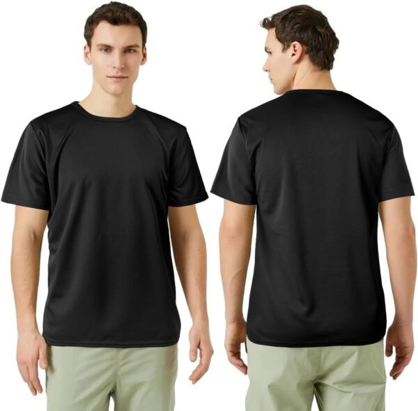 Aomig T-Shirts de Sport pour Hommes, T-Shirt À Manches Courtes Fitness, Séchage Rapide Respirant Baselayer Hauts Tee Shirt, T-Shirts de Sport À Manches Courtes et Col Rond pour Homme – Image 5