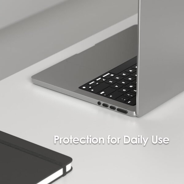 ProElife Lot de 7 bouchons anti-poussière et anti-poussière pour MacBook Pro 2024-2021 14,2" M4 M3 M2 M1 Pro/Max (A3112/A3185/A3401/A3186/A3403) - Accessoires en silicone (noir) – Image 8