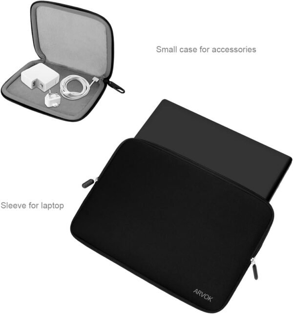 ARVOK Housse pour Ordinateur Portable 13 Pouces avec Sac supplémentaire/étui pour Ordinateur Portable en Toile résistante à l'eau/Mallette pour Tablette Ultrabook Sac de Transport – Image 7