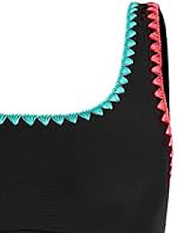 OXUBOAO Maillot de bain deux pièces pour fille - Noir - Bloc de couleurs - Pour adolescentes de 7 à 16 ans – Image 3