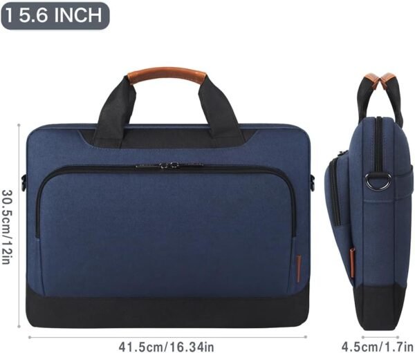 DOMISO 15-15.6 Pouces Sac pour Ordinateur Portable Affaires Mallette Compatible avec 15.6'' Lenovo Ideapad 330/ MacBook Pro/HP EliteBook 850 G3/Envy x360 15/Latitude 3580/Acer Chromebook/Asus,Bleu – Image 5