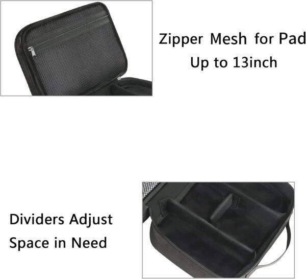 MATEIN Cable Organizer Bag, 2 Couches Noir pour Cable de Charge Téléphone Portable iPad Chargeur Alimentation Mobile Organizer Cable Pocket Rangement Cable, Noir – Image 5