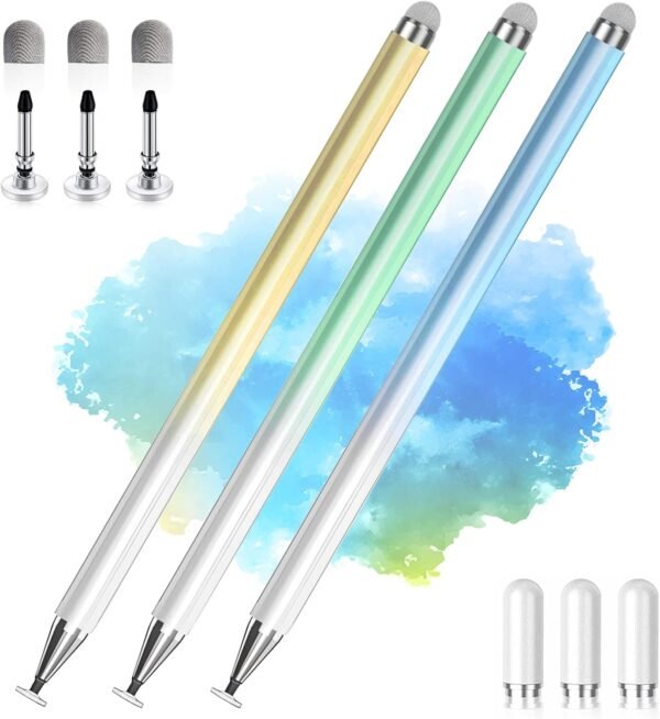 Stylet pour Tablettes Tactiles et Smartphones, Stylo pour Samsung/Xiaomi/Lenovo/iPhone/Tablette Tactile, Compatible avec iPad Pro/Mini/Air - 3 Pack, Haute Précision et Sensibilité