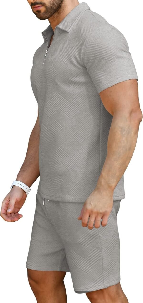 KUYIGO Men's Polo Shirt and Shorts 2-Piece Set Summer Fashion Casual Sweat Suits M-3XL – Image 3