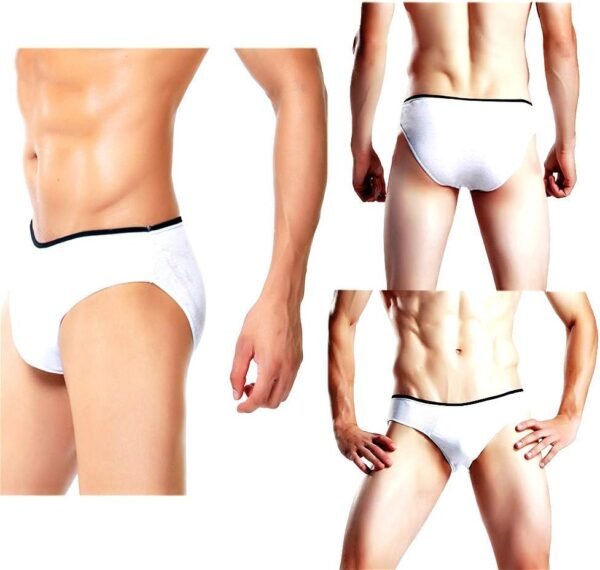 Culottes de sous-vêtements jetables de Coton pour Hommes à portée de Main pour Blanc de Voyage Fitness (10pk) (X-Large - Taille 99-112cm) – Image 2