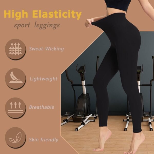 Neteson Legging Sport Femme Anti Cellulite Collants Course Leggings Push Up Taille Haute Opaque sans Couture Pantalon Compression Butt Lift Yoga Pants Gym Running – Image 3