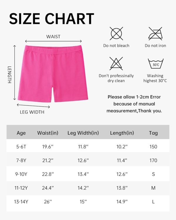 HASMES Lot de 3 shorts de cyclisme noirs en coton PE pour filles et filles - Pour la danse et la danse - Noir - Bleu marine et blanc – Image 7