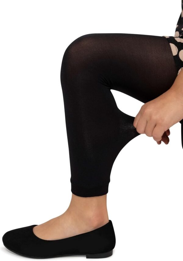looksy Lot de 3 paires de collants de danse opaques pour petites filles Longueur 7/8 Pantalon de gymnastique à la mode pour enfants Alice, ensemble de 3 paires – Image 4
