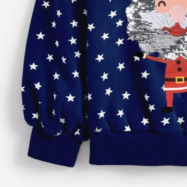 Kids Christmas Jumpers 1-7 Years Boys Girls Xmas Sweatshirts Jumper Toddler Santa Claus Reindeer Tops Present Baby T-Shirts Long Sleeve Cotton Outfits Gifts Tees Crew Neck Casual Winter Clothes – Image 5