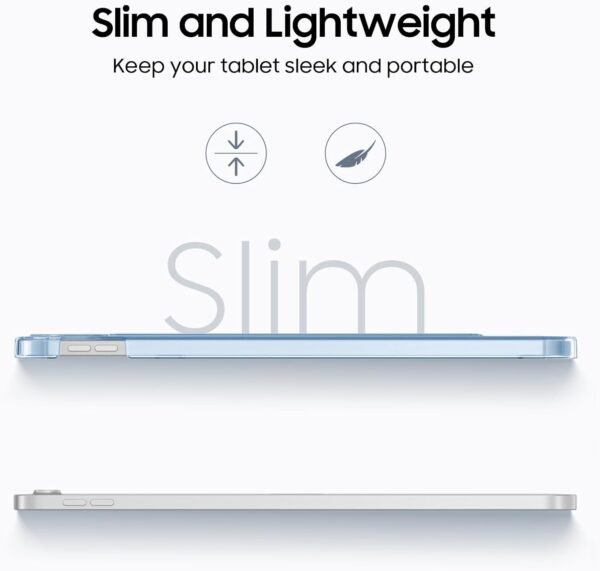 FINTIE Coque pour iPad (A16) 11 Pouces 11ème Génération 2025, iPad 10ème Génération 10.9 Pouces 2022 - Coque Arrière Rigide Transparente Givrée, Housse Fine Légère Etui Pliable, Bleu Ciel – Image 4