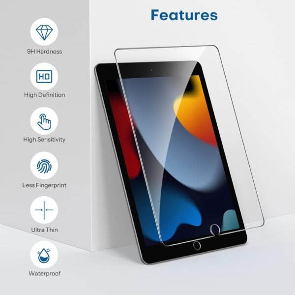 SPARIN 3 Pièces Verre Trempé Compatible avec iPad 9/8/7 (10,2 Pouces, 9ème / 8ème / 7ème Génération, Modèle 2021/2020/2019) Film de Protection Écran pour iPad 10.2", Vitre Protecteur – Image 7