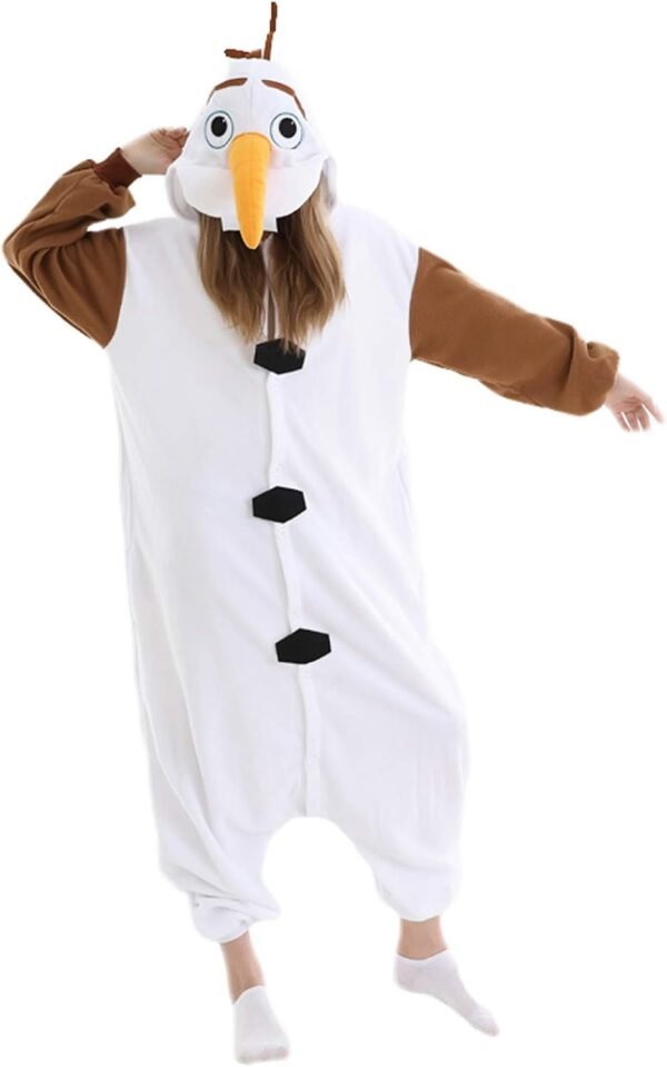LorranTree Relaxo Costume Olaf Onesie Adulte Pyjama Femme Carnaval Halloween Pyjama Cosplay Combinaison Animal Carnaval – Image 4