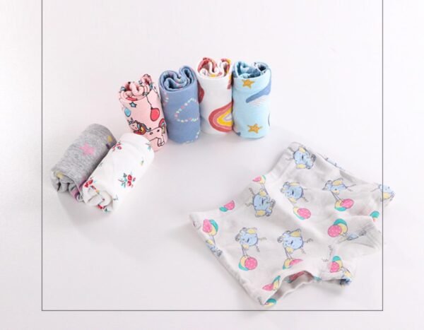 Allmeingeld Enfants Fille Lot de 5 Paires Slip 100% Coton Imprimé Sorcière Rose sous-vêtement Taille 2-9ans – Image 6