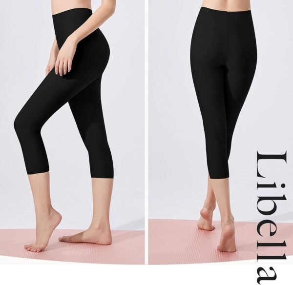 Libella Legging Femme 3/4 Pantalon Coton de Sport Jegging Taille Haute Femmes Yoga Opaque Doux Grande Taille Fitness Multicolore 4161 VA – Image 4