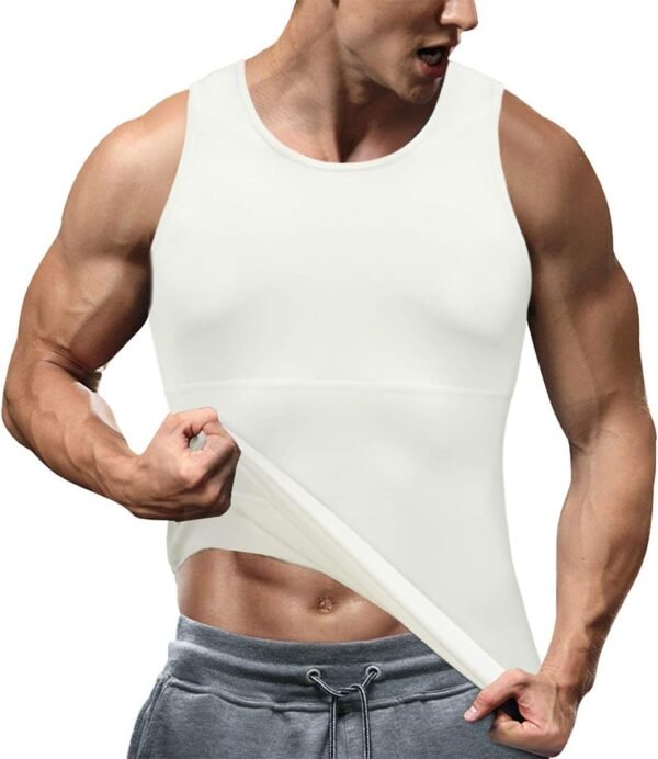 CHUMIAN Débardeur de Compression Homme Débardeur Gainant Homme Maillot de Corps Gaine Ventre Plat Gainant Minceur sous-vêtements sans Couture – Image 4