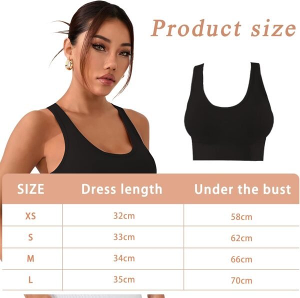 MUNSKT Brassiere Sport Femme Soutiens Gorge de Sport Femme Armature Elastique Yoga Bra Tops Amovibles Coussinets Fitness – Image 3