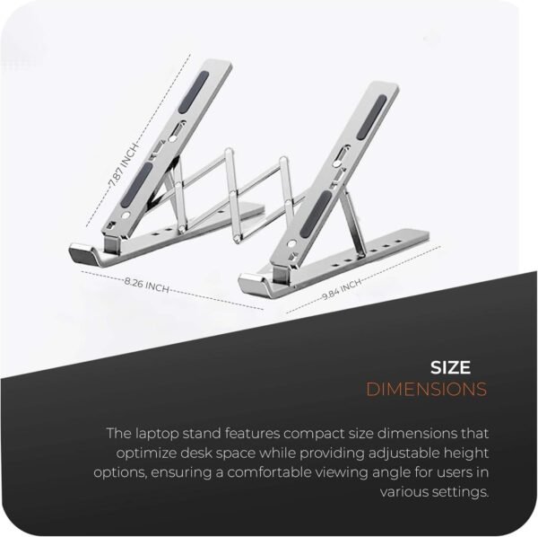 K-MART Support pour Ordinateur Portable réglable en Hauteur - en Alliage d'aluminium - 6 Vitesses - Compatible avec MacBook Air, Pro, Dell Tous Les Ordinateurs Portables de 10 à 15,6" (Mise à Niveau – Image 2