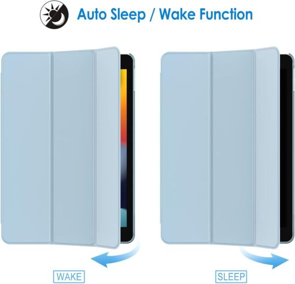 JETech Coque pour iPad 10,2 Pouces (Modèle 2021/2020/2019, 9ème/8ème/7ème Génération), Housse Étui avec Veille/Réveil Automatique (Bleu Clair) – Image 6