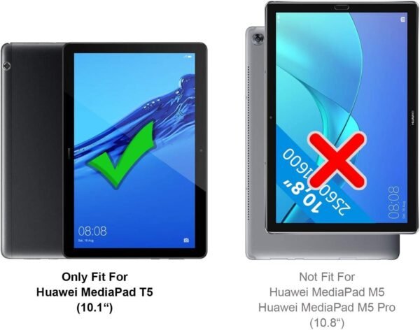 Verco Étui de protection pour tablette Huawei MediaPad T5 10.1 - Avec fonction support - Noir – Image 7