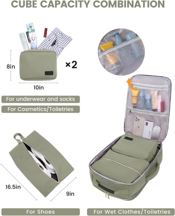 LOVEVOOK Bagage à main Sac à dos, avion, de voyage pour femme Grand 40 l, étanche, avec compartiment pour ordinateur portable 17", Sac à dos de voyage pour l'école, le travail, le camping – Image 6
