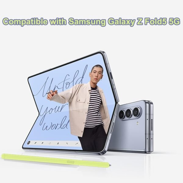 Samsung Galaxy Z Fold5 Stylo Fin S Pen - Édition Slim pour Z Fold 5G avec Embouts Gratuits - Jaune – Image 2