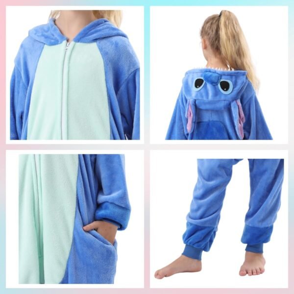ALANTOP Pyjamas Enfants Cosplay Cartoon Animaux à Capuche Combinaison Vacances Pyjamas Garçons Filles Grenouillères Vêtements de Nuit Enfants 3-12 Ans – Image 8